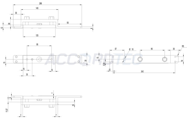 ML-1200N2 c герконом Электромагнитный замок сдвиговый ACCORDTEC, 1200 кг, врезной